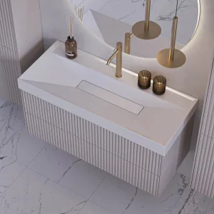 Умывальник Триумф 1200 Белый матовый, Solid Surface