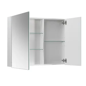 Шкаф навесной зеркальный Триумф 90 Белый глянцевый