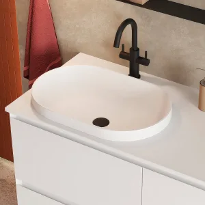 Умывальник Джаз 560 Овал, Белый матовый, Solid Surface