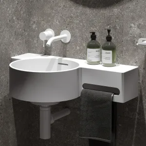 Умывальник Аврора 550-01, Белый матовый Solid Surface