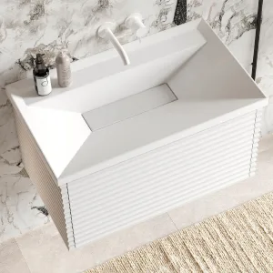 Умывальник Фаворит 750 Белый матовый, Solid Surface