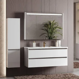 Умывальник Фаворит 1200, Белый матовый Solid Surface