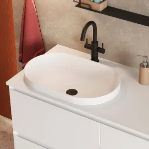 Столешница Luna-Jazz-oval 560 НП 120, белый матовый, Solid Surface