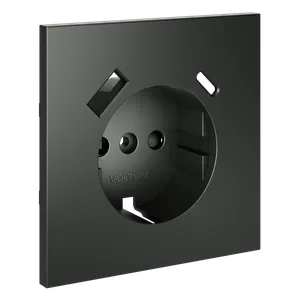 Накладка для розетки с заземлением и защитными шторками, с USB A+C, S70 (титан)