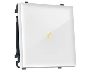 MS102010 Комплект механизма 1-кл выключателя с подсветкой 3200K SIGMA Белый глянец 10A-250V QUANT PRO (SP1020, PR101, G11Y)