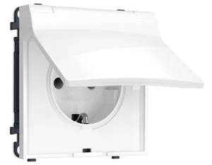 MS108010 Комплект механизма электрической розетки SIGMA Белый глянец 50Hz 2P+E с/з с/ш и крышкой IP44 16A-250V QUANT PRO (SP1080, PR141)