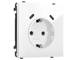 MS110510 Комплект механизма электрической розетки SIGMA Белый глянец 2USB С+C 20W (быст. зар.) с/з с/ш 16A-250V QUANT PRO (SP1105, PR165)