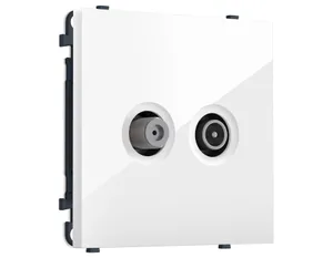 MS113310 Комплект механизма розетки TV оконечной + SAT SIGMA Белый глянец 5-862MHz 3.5dB/950-2150MHz 3.8dB QUANT PRO (SP1133, PR217)