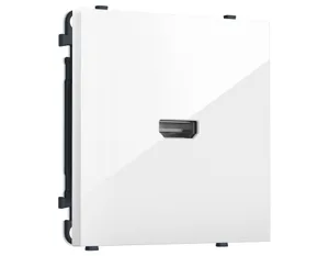 MS114030 Комплект механизма розетки HDMI 2.1 SIGMA Белый глянец 30V/900MS 4K-120HZ 8K-60Hz QUANT PRO (SP1140, PR223)