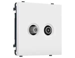 MS133310 Комплект механизма розетки TV оконечной + SAT SIGMA Белый матовый 5-862MHz 3.5dB/950-2150MHz 3.8dB QUANT PRO (SP1333, PR217)