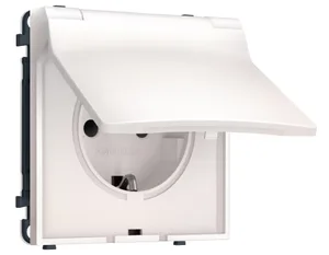 MS208010 Комплект механизма электрической розетки SIGMA Жемчуг 50Hz 2P+E с/з с/ш и крышкой IP44 16A-250V QUANT PRO (SP2080, PR141)