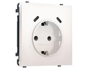 MS210510 Комплект механизма электрической розетки SIGMA Жемчуг 2USB С+C 20W (быст. зар.) с/з с/ш 16A-250V QUANT PRO (SP2105, PR165)