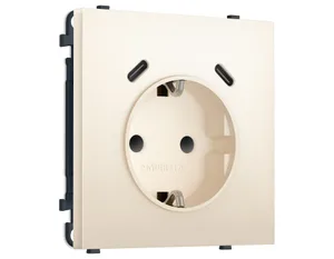MS250510 Комплект механизма электрической розетки SIGMA Жемчужно-кремовый 2USB С+C 20W (быст. зар.) с/з с/ш 16A-250V QUANT PRO (SP2505, PR165)