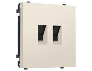 MS332110 Комплект механизма компьютерной двойной розетки SIGMA Бежевый матовый RJ-45 (8P8C) CAT6 с/ш QUANT PRO (SP3321, PR189)