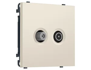 MS333310 Комплект механизма розетки TV оконечной + SAT SIGMA Бежевый матовый 5-862MHz 3.5dB/950-2150MHz 3.8dB QUANT PRO (SP3333, PR217)