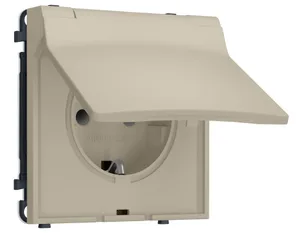 MS348010 Комплект механизма электрической розетки SIGMA Кашемир 50Hz 2P+E с/з с/ш и крышкой IP44 16A-250V QUANT PRO (SP3480, PR141)