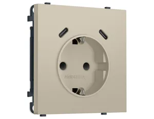 MS350510 Комплект механизма электрической розетки SIGMA Кашемир 2USB С+C 20W (быст. зар.) с/з с/ш 16A-250V QUANT PRO (SP3505, PR165)