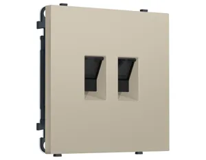 MS352110 Комплект механизма компьютерной двойной розетки SIGMA Кашемир RJ-45 (8P8C) CAT6 с/ш QUANT PRO (SP3521, PR189)