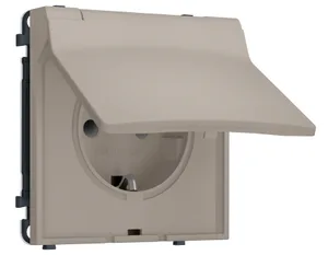 MS368010 Комплект механизма электрической розетки SIGMA Серо-бежевый матовый 50Hz 2P+E с/з с/ш и крышкой IP44 16A-250V QUANT PRO (SP3680, PR141)