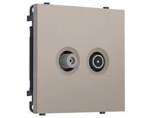MS373310 Комплект механизма розетки TV оконечной + SAT SIGMA Серо-бежевый матовый 5-862MHz 3.5dB/950-2150MHz 3.8dB QUANT PRO (SP3733, PR217)