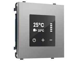 MS505910 Комплект механизма терморегулятора сенсорного с датчиком для теплого пола SIGMA Сталь матовый AC 3500W 16A-250V QUANT PRO (SP5059, PR1387)