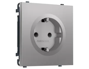 MS507010 Комплект механизма электрической розетки SIGMA Сталь матовый 50Hz 2P+E с/з с/ш 16A-250V QUANT PRO (SP5070, PR141)