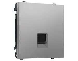 MS512005 Комплект механизма компьютерной розетки SIGMA Сталь матовый RJ-45 экранированной с/ш QUANT PRO (SP5120, PR185)