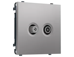 MS513310 Комплект механизма розетки TV оконечной + SAT SIGMA Сталь матовый 5-862MHz 3.5dB/950-2150MHz 3.8dB QUANT PRO (SP5133, PR217)