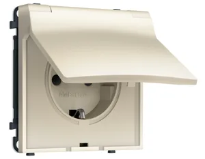 MS548010 Комплект механизма электрической розетки SIGMA Шёлк 50Hz 2P+E с/з с/ш и крышкой IP44 16A-250V QUANT PRO (SP5480, PR141)