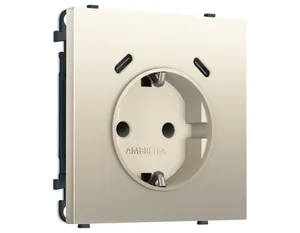 MS550510 Комплект механизма электрической розетки SIGMA Шёлк 2USB С+C 20W (быст. зар.) с/з с/ш 16A-250V QUANT PRO (SP5505, PR165)