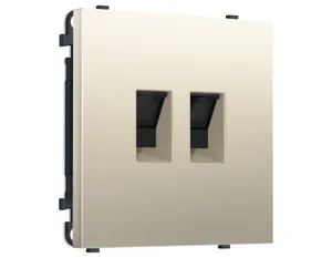 MS552110 Комплект механизма компьютерной двойной розетки SIGMA Шёлк RJ-45 (8P8C) CAT6 с/ш QUANT PRO (SP5521, PR189)