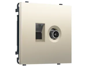 MS552510 Комплект механизма розетки компьютерной + TV оконечной SIGMA Шёлк RJ-45 (8P8C) CAT6/50-870MHz 1dB с/ш QUANT PRO (SP5525, PR195)