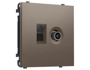 MS642510 Комплект механизма розетки компьютерной + TV оконечной SIGMA Темная бронза матовый RJ-45 CAT6/50-870MHz 1dB с/ш QUANT PRO (SP6425, PR195)