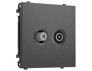 MS663310 Комплект механизма розетки TV оконечной + SAT SIGMA Антрацит серый 5-862MHz 3.5dB/950-2150MHz 3.8dB QUANT PRO (SP6633, PR217)