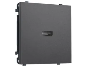 MS664030 Комплект механизма розетки HDMI 2.1 SIGMA Антрацит серый 30V/900MS 4K-120HZ 8K-60Hz QUANT PRO (SP6640, PR223)