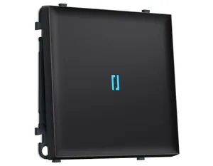 MS802020 Комплект механизма 1-кл выключателя с подсветкой 10000K SIGMA Черный матовый 10A-250V QUANT PRO (SP8020, PR101, G17B)