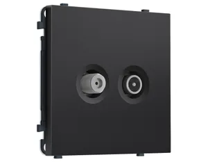 MS813310 Комплект механизма розетки TV оконечной + SAT SIGMA Черный матовый 5-862MHz 3.5dB/950-2150MHz 3.8dB QUANT PRO (SP8133, PR217)