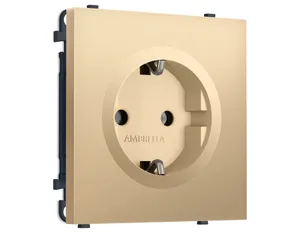 MS886010 Комплект механизма электрической розетки SIGMA Золото Мягкое касание 50Hz 2P+E с/з 16A-250V QUANT PRO (SP8860, PR141)