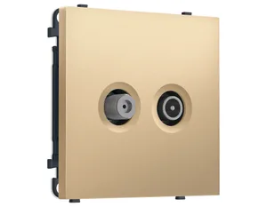 MS893310 Комплект механизма розетки TV оконечной + SAT SIGMA Золото Мягкое касание 5-862MHz 3.5dB/950-2150MHz 3.8dB QUANT PRO (SP8933, PR217)
