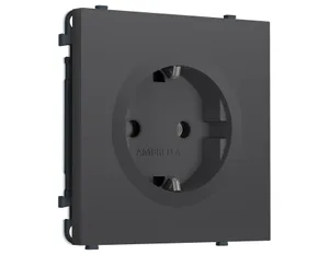MS906010 Комплект механизма электрической розетки SIGMA Графит Мягкое касание 50Hz 2P+E с/з 16A-250V QUANT PRO (SP9060, PR141)