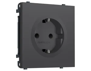 MS907010 Комплект механизма электрической розетки SIGMA Графит Мягкое касание 50Hz 2P+E с/з с/ш 16A-250V QUANT PRO (SP9070, PR141)