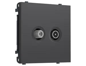 MS913310 Комплект механизма розетки TV оконечной + SAT SIGMA Графит Мягкое касание 5-862MHz 3.5dB/950-2150MHz 3.8dB QUANT PRO (SP9133, PR217)