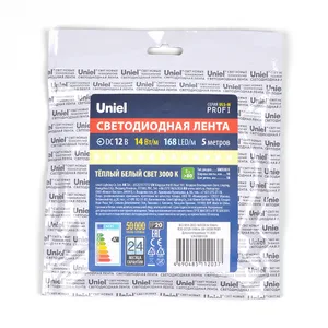 LED лента Uniel ULS-M14-2835-168LED/m-10mm-IP20-DC12V-14W/m-5M-3000K PROFI катушка в герметичной упаковке