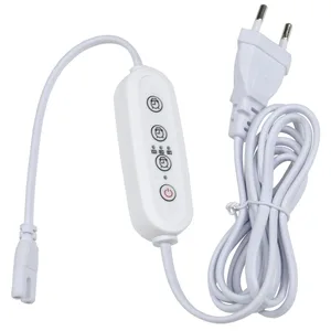 Таймер с вилкой и разъемом L,N для фито светильника, 220В. 150Вт. Uniel UST-E32 WHITE 2M
