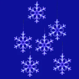 Занавес фигурный светодиодный, 1,5х0,3м Uniel ULD-E1503-072/DTA BLUE IP20 SNOWFLAKES-3