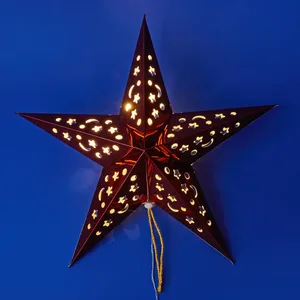 Новогоднее украшение Uniel ULD-H4545-005/STA/2AA WARM WHITE IP20 RED STAR