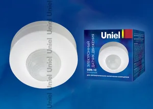 Датчик движения Uniel USN-13-360R-1200W-3LUX-12M-0,6-1,5m/s-WH