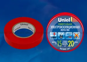 Изоляционная лента Uniel UIT-135P 20/15/01 RED