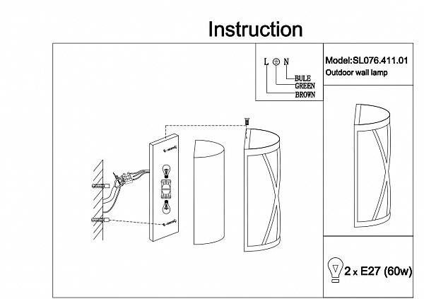 Уличный настенный светильник Agio SL076.411.01
