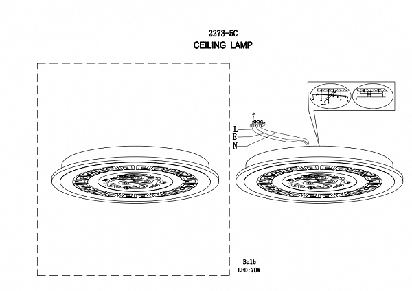 Светильник потолочный Ledolution 2273-5C